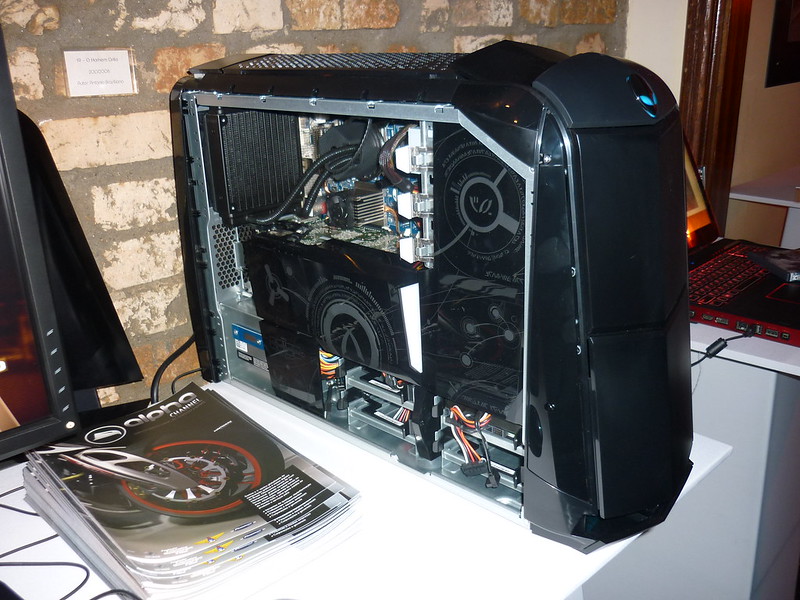 An Alienware Aurora gaming PC.